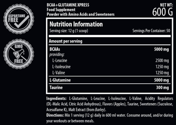 Scitec-BCAA-Glutamine-Xpress-600g-facts